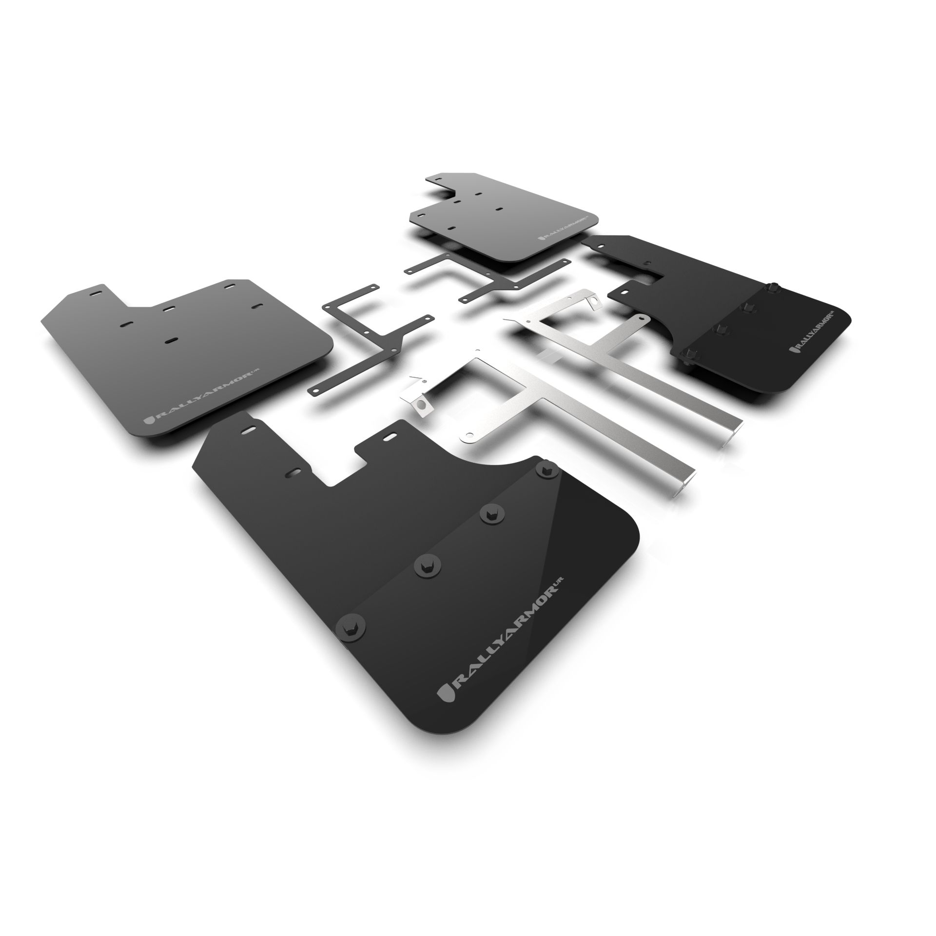 Rally Armor MF84-BLK-GRY - 2019-25 Jeep JT Gladiator  - Black Mud Flap/Grey Logo