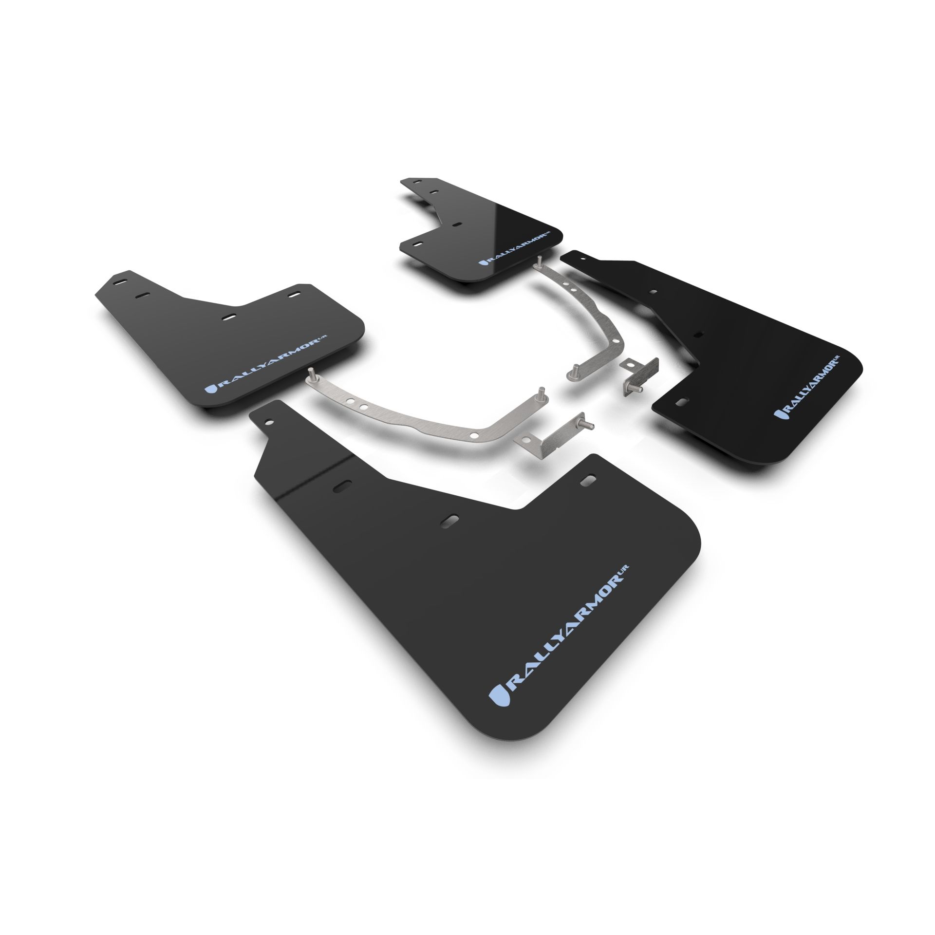 Rally Armor MF87-UR-BLK-PBL - 2022-24 Hyundai Ioniq 5  - Black Mud Flap/Light Blue Logo