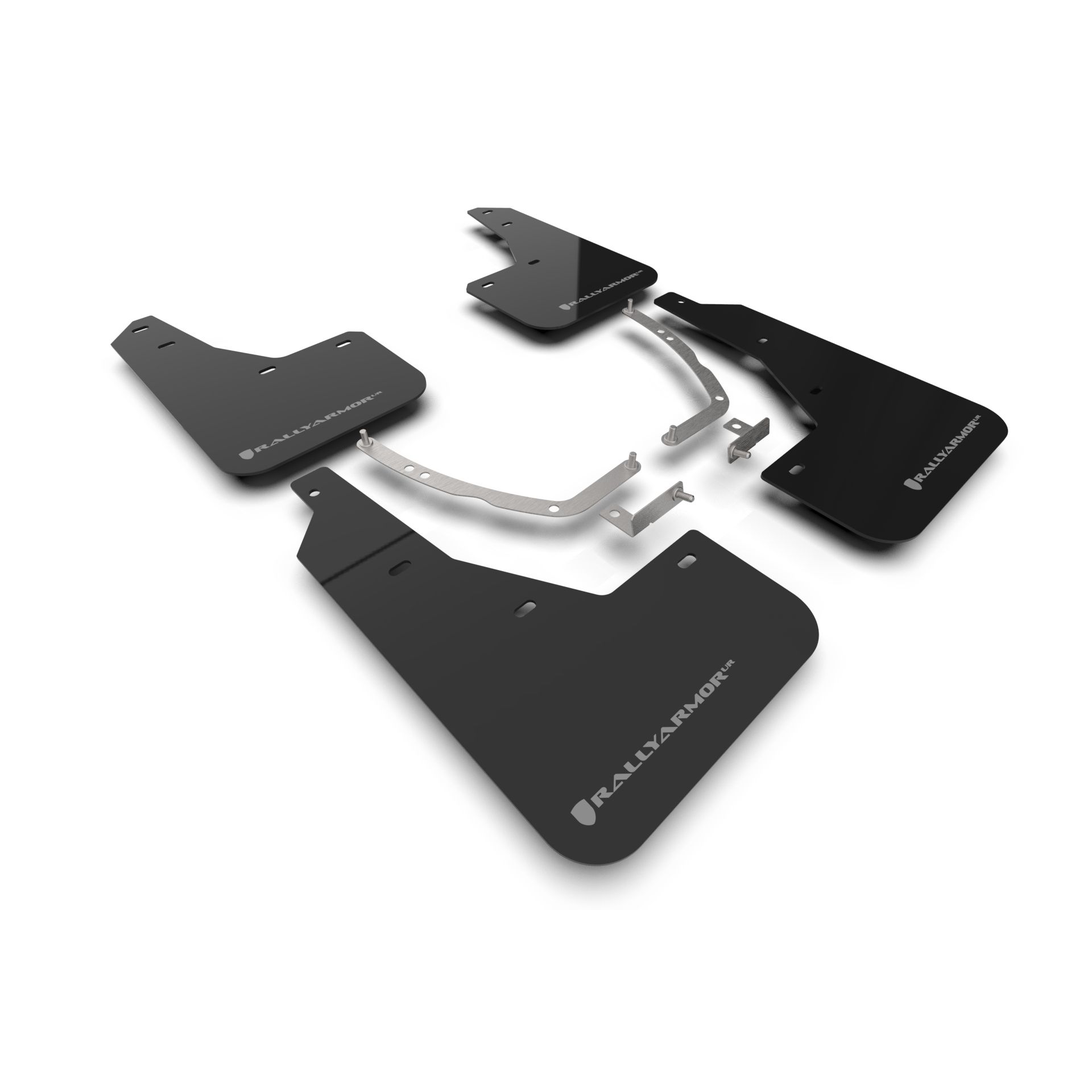 Rally Armor MF87-UR-BLK-SIL - 2022-24 Hyundai Ioniq 5  - Black Mud Flap/Silver Logo