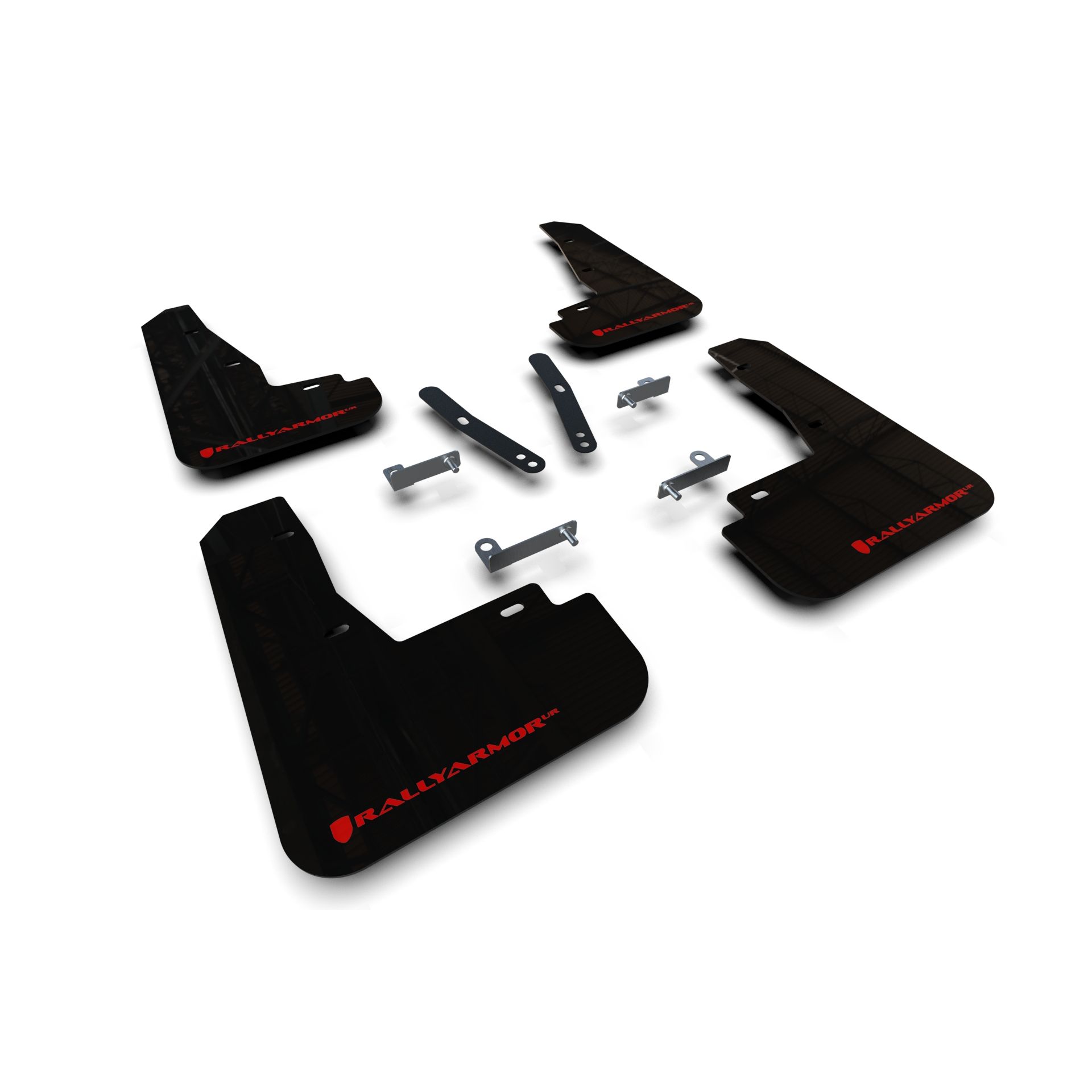 Rally Armor MF91-UR-BLK-RD - 2022-25 KIA EV6  - Black Mud Flap/Red Logo