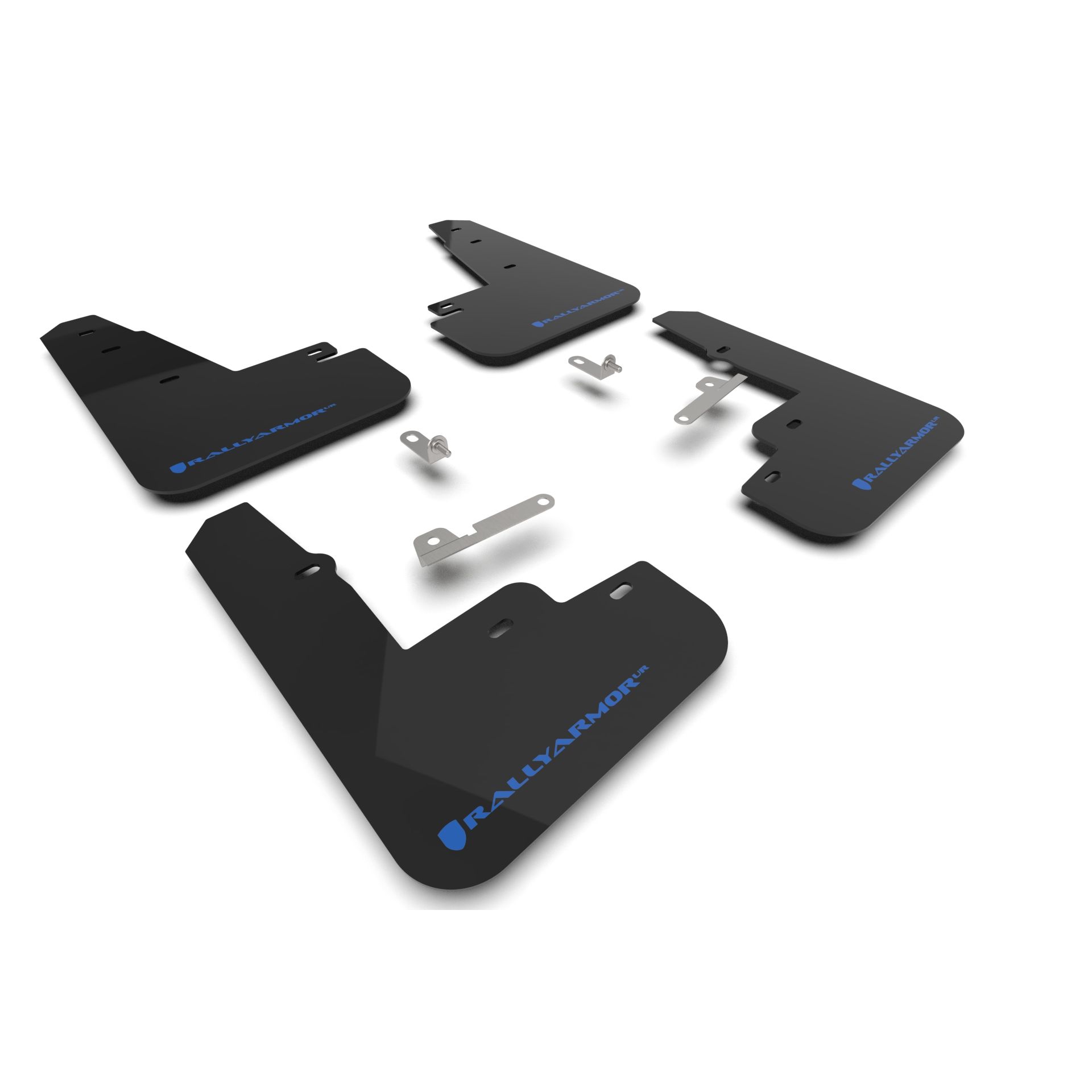 Rally Armor MF96-UR-BLK-NB - 2021-25 Ford Mustang Mach-E - Black Mud Flap/Nitrous Blue Logo