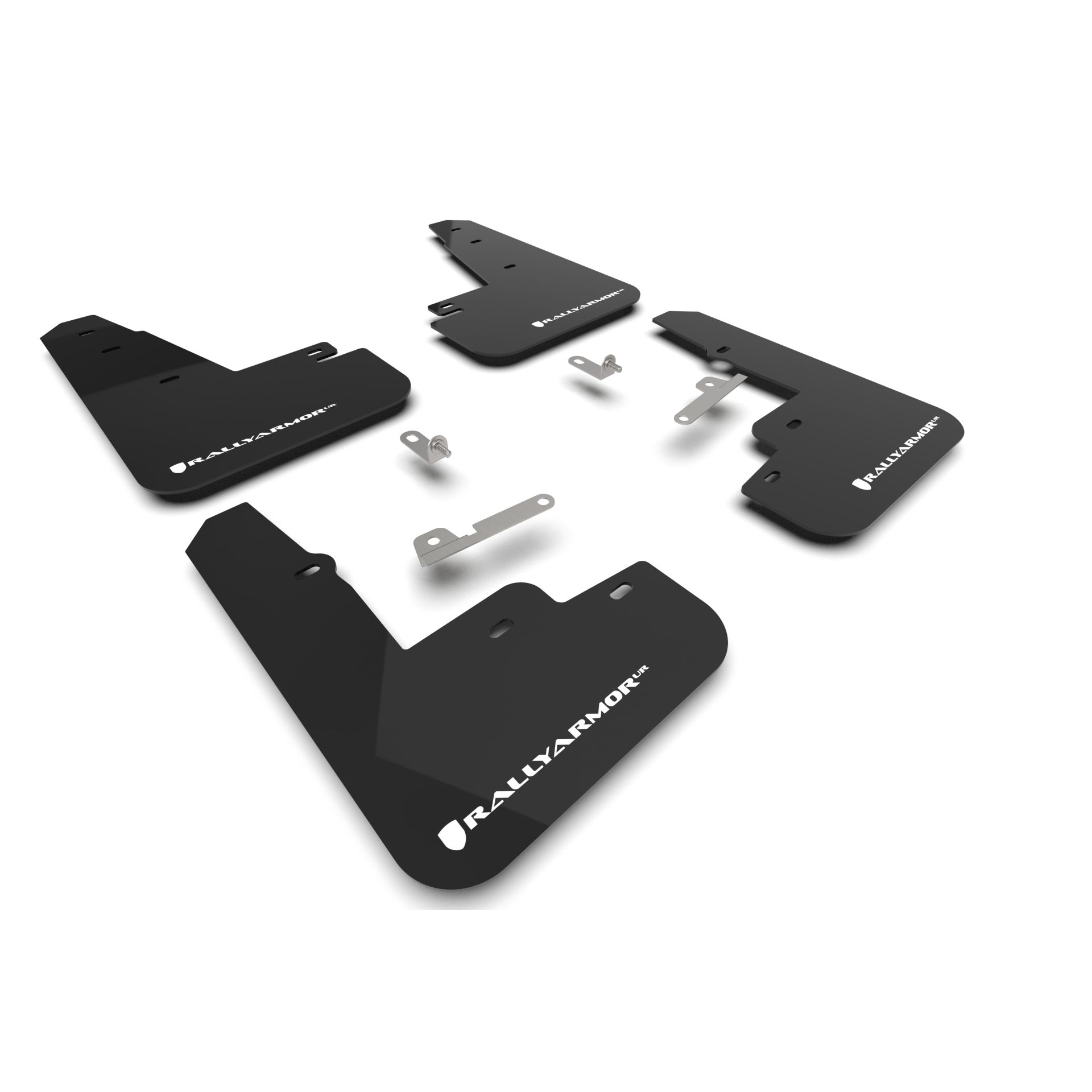 Rally Armor MF96-UR-BLK-WH - 2021-25 Ford Mustang Mach-E - Black Mud Flap/White Logo