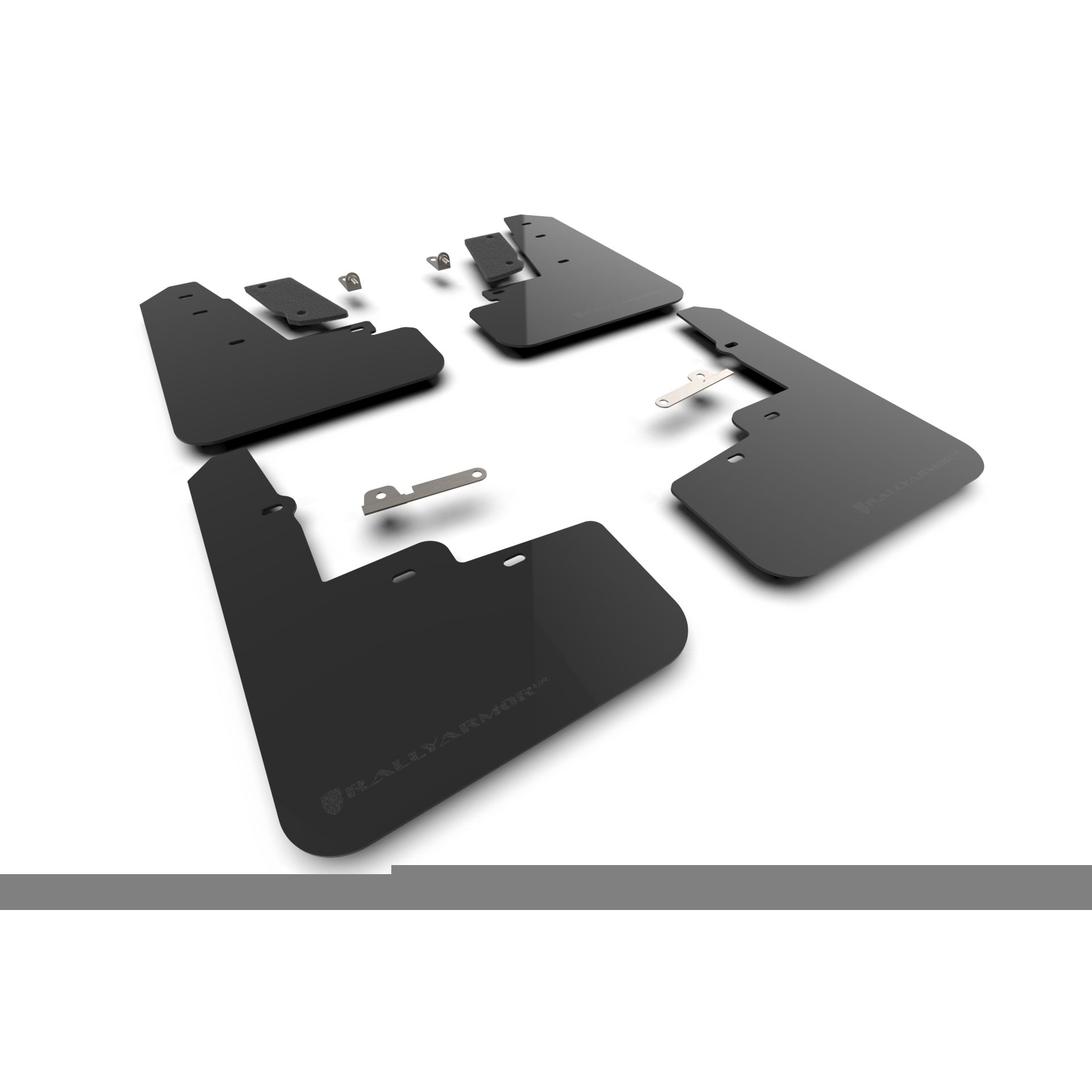 Rally Armor MF96-URXT-BLK-MBK - 2021-25 Ford Mustang Mach-E - Black Mud Flap/Metallic Black Logo