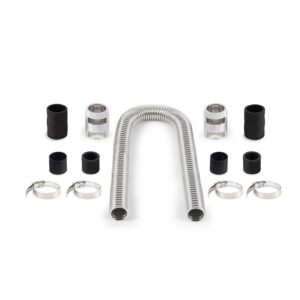 Universal Flexible Stainless Steel Radiator Hose Kit, 36", Chrome