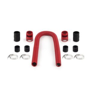 Universal Flexible Stainless Steel Radiator Hose Kit, 36", Red