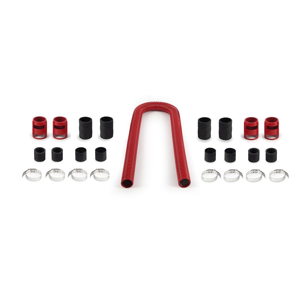 Universal Flexible Stainless Steel Radiator Hose Kit, 48", Red