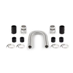 Universal Flexible Stainless Steel Radiator Hose Kit, 24", Chrome