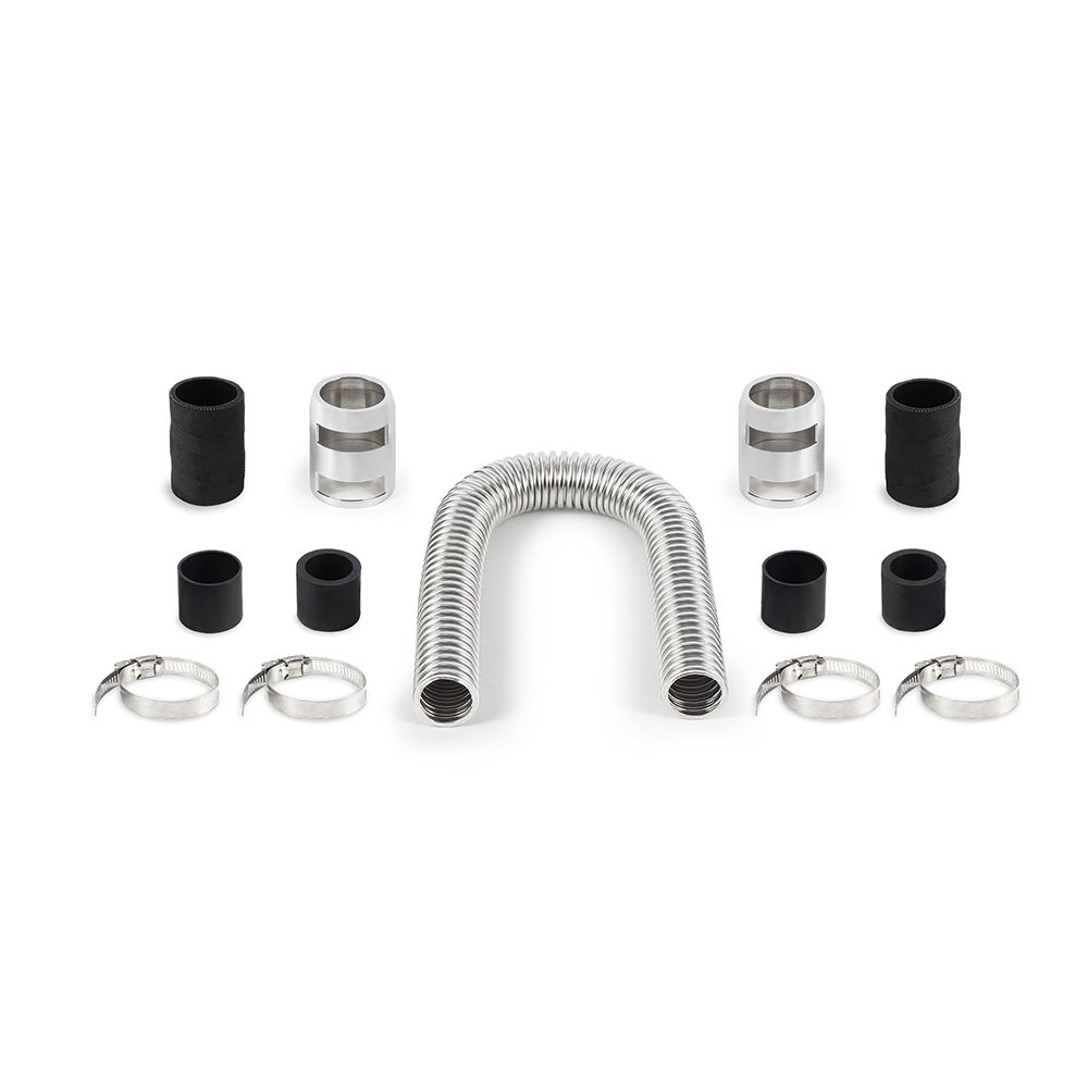 Universal Flexible Stainless Steel Radiator Hose Kit, 24", Chrome