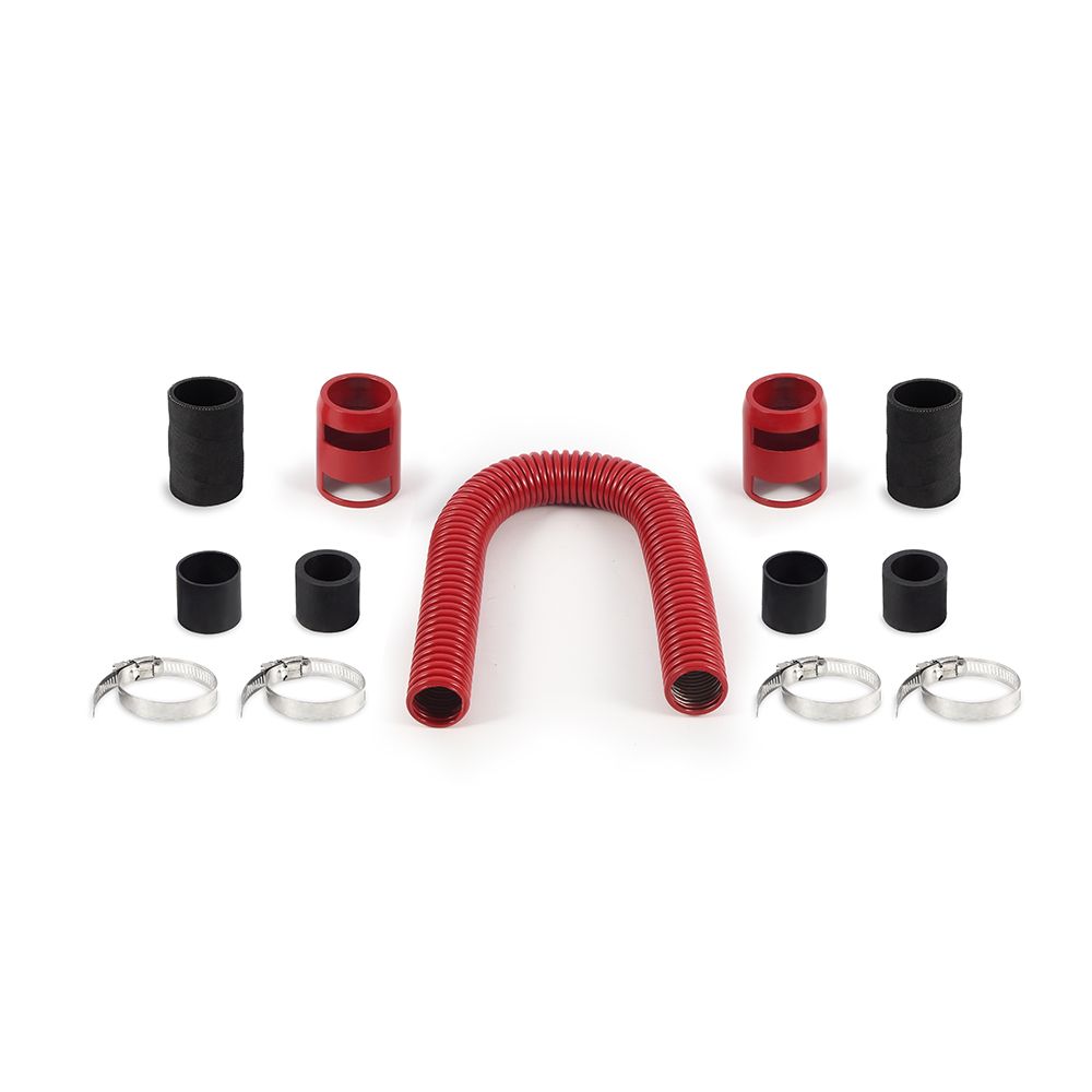 Universal Flexible Stainless Steel Radiator Hose Kit, 24", Red