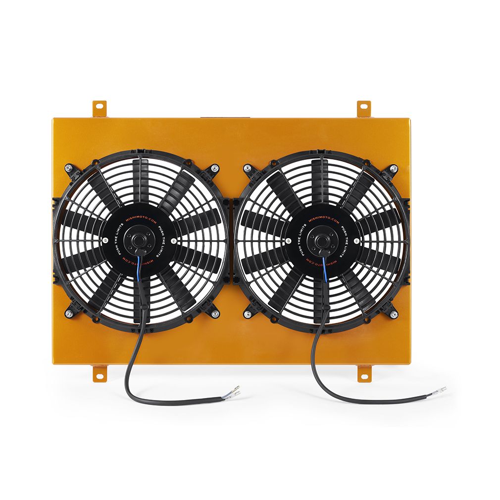 Performance Aluminum Radiator Fan Shroud Kit, fits Ford Mustang 1979-1993, Gold