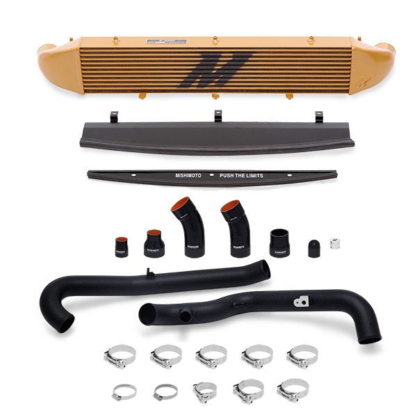Ford Fiesta ST Performance Intercooler Kit, 2014-2019 Black Pipes, Gold Cooler