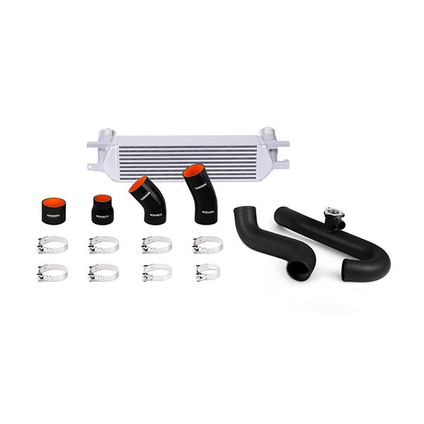 Ford Mustang EcoBoost Intercooler Kit, 2015-2023 Silver w/ Black Pipes