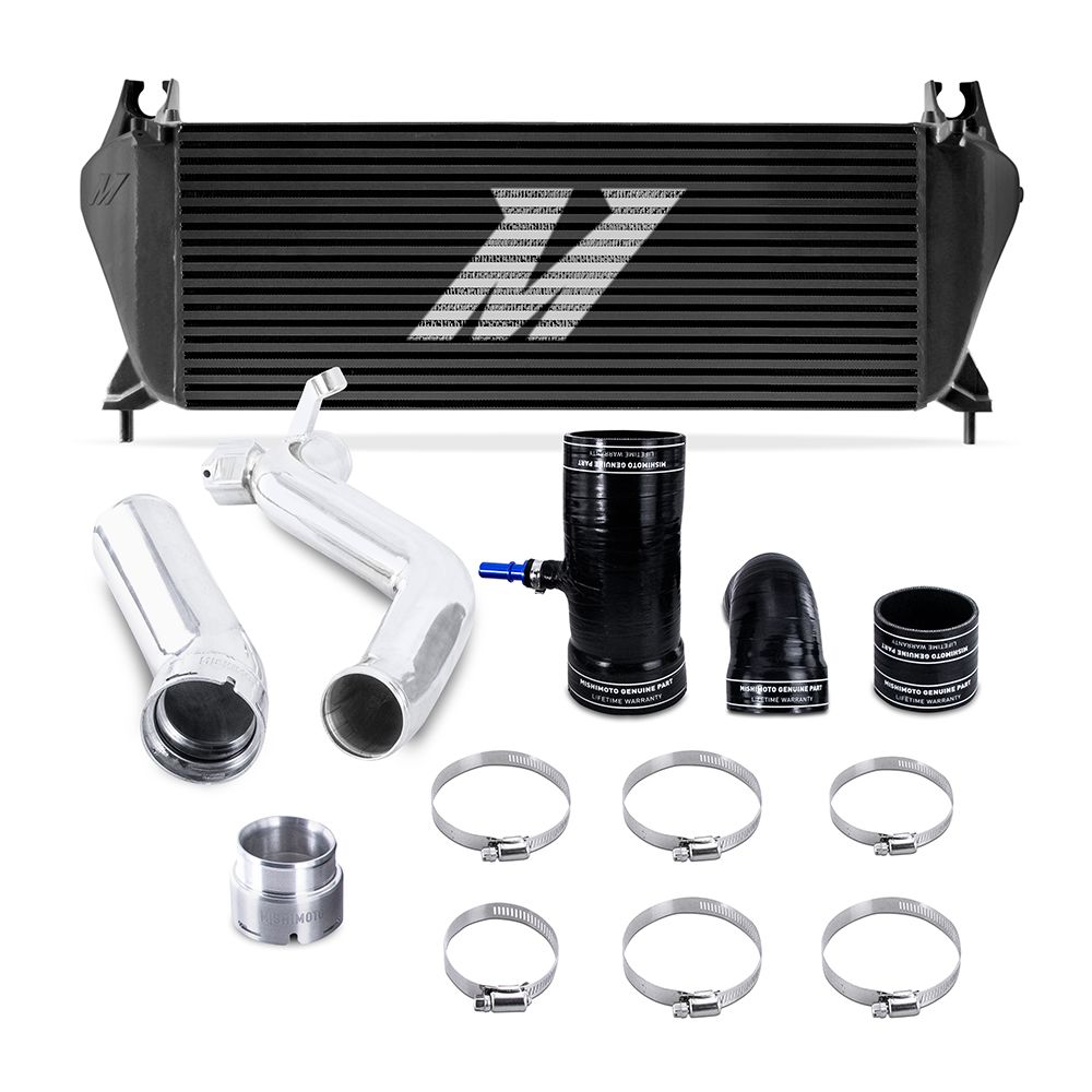 Intercooler Kit, fits Ford Ranger 2.3L 2019-2023, Black Cooler, Polished Pipes