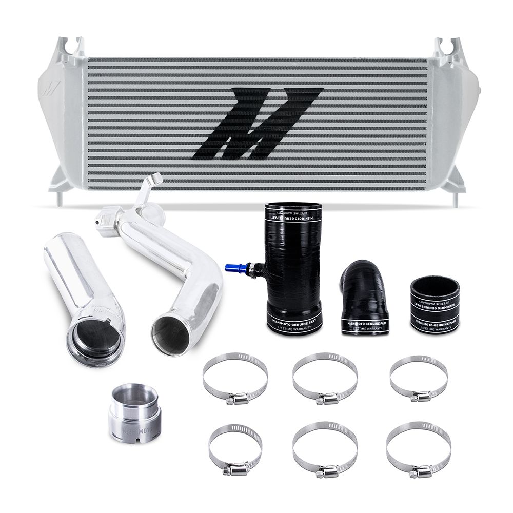 Intercooler Kit, fits Ford Ranger 2.3L 2019-2023, Silver Cooler, Polished Pipes