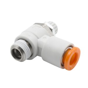 NEEDLE VALVE, RIGHT ANGLE, 1/4in OD QUICK DISCONNECT TO 1/8inNPT THREAD (METER OUT)