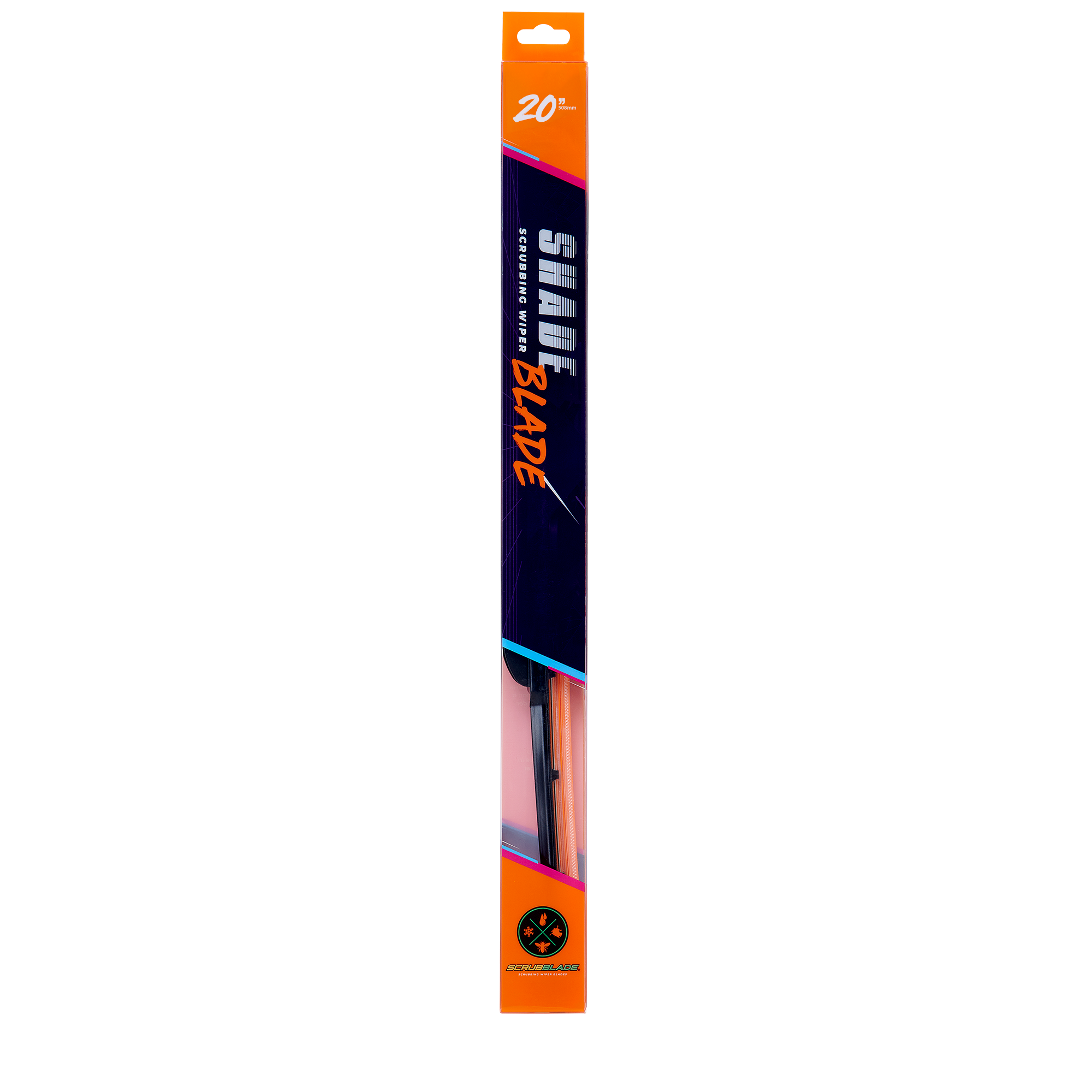 20" 510mm Orange Silicone Shadeblade Wiper Blade