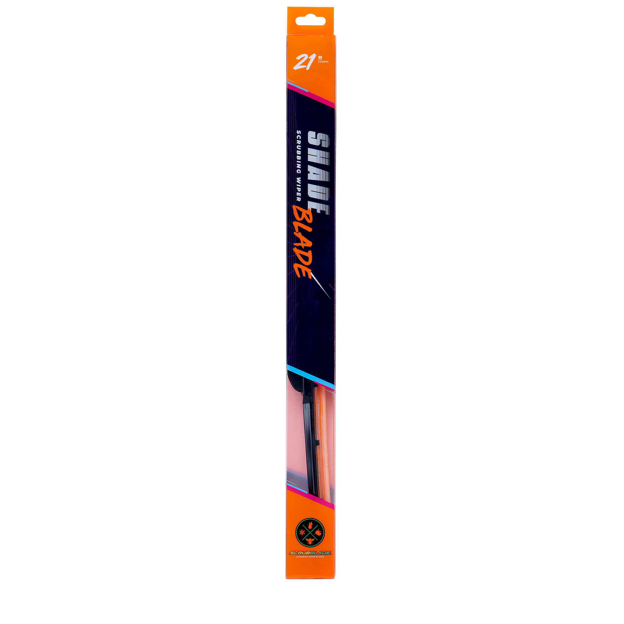 21" 530mm Orange Silicone Shadeblade Wiper Blade