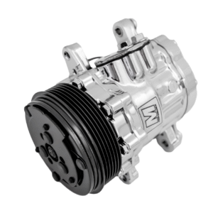 March Ultra Series Sanden 7176 AC Compressor, Chrome, 6 Rib Serpentine Clutch