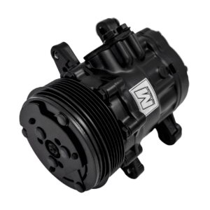 March Ultra Series Sanden 7176 AC Compressor, Black, 6 Rib Serpentine Clutch
