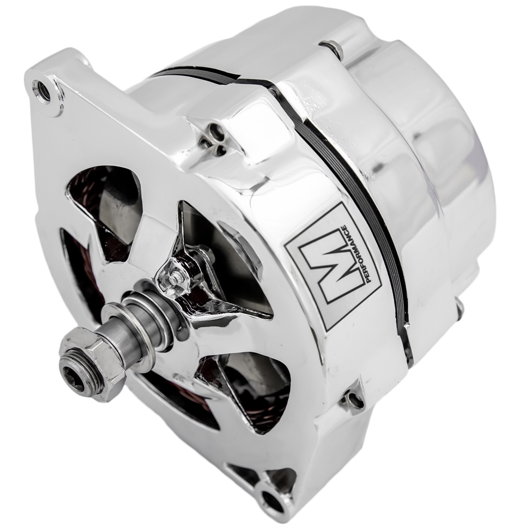 March Ultra Series 10SI Alternator, 140 Amp, 12V, 1 Wire Install, Chrome Finish