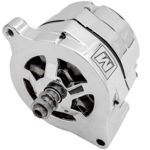 March Ultra Series Ford 1G Alternator, 140 Amp, 12V, 1 Wire, Polished Finish