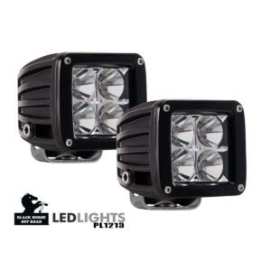 Black Horse Off Road LED 4 in. Cube Lights Clear Aluminum PL1213