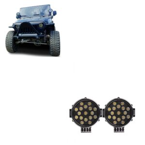 Black Horse Off Road LED 7 in. Dia.Lights Clear Die-cast Aluminum PL2265