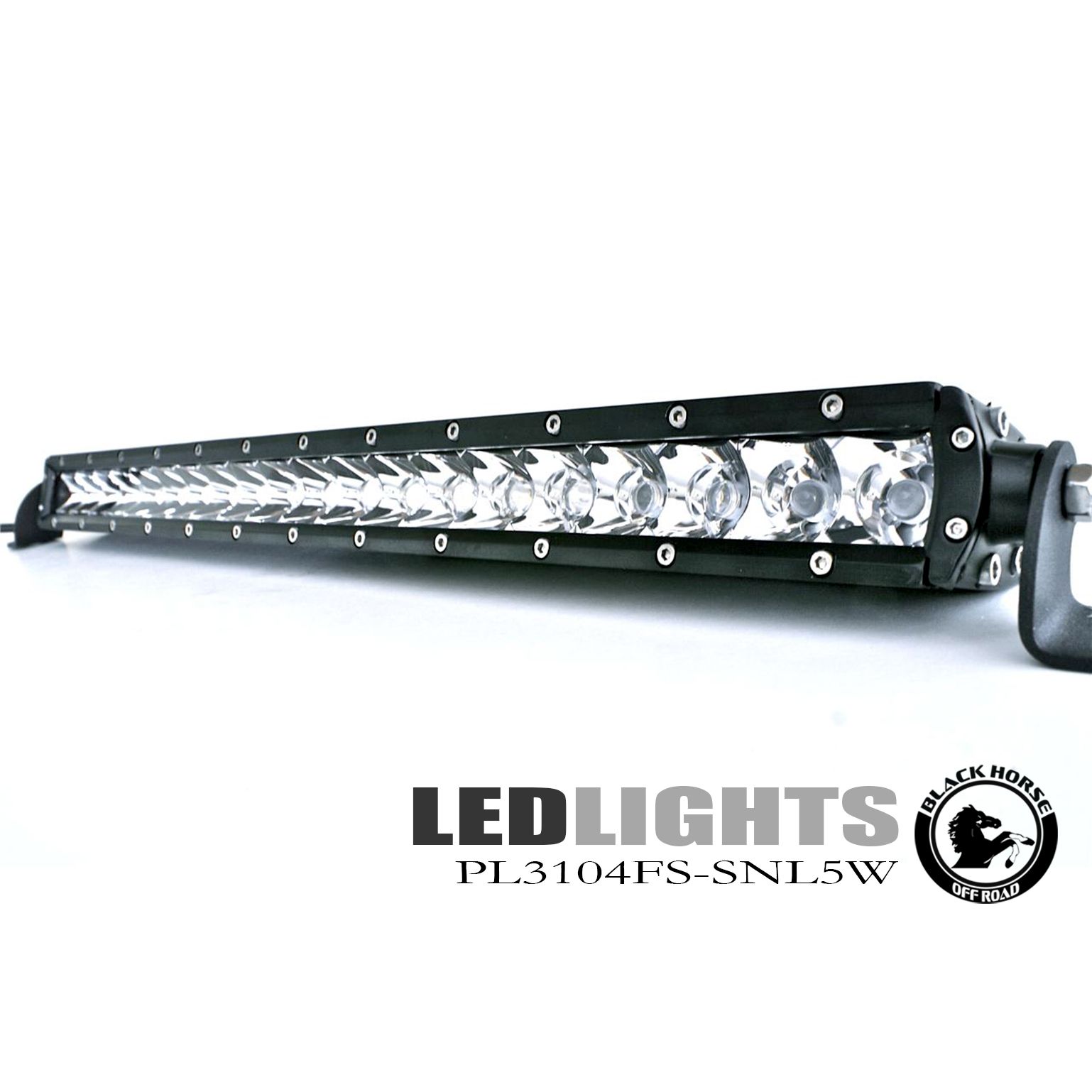Black Horse Off Road LED Light Bar Clear Aluminum PL3104FS-SNL5W