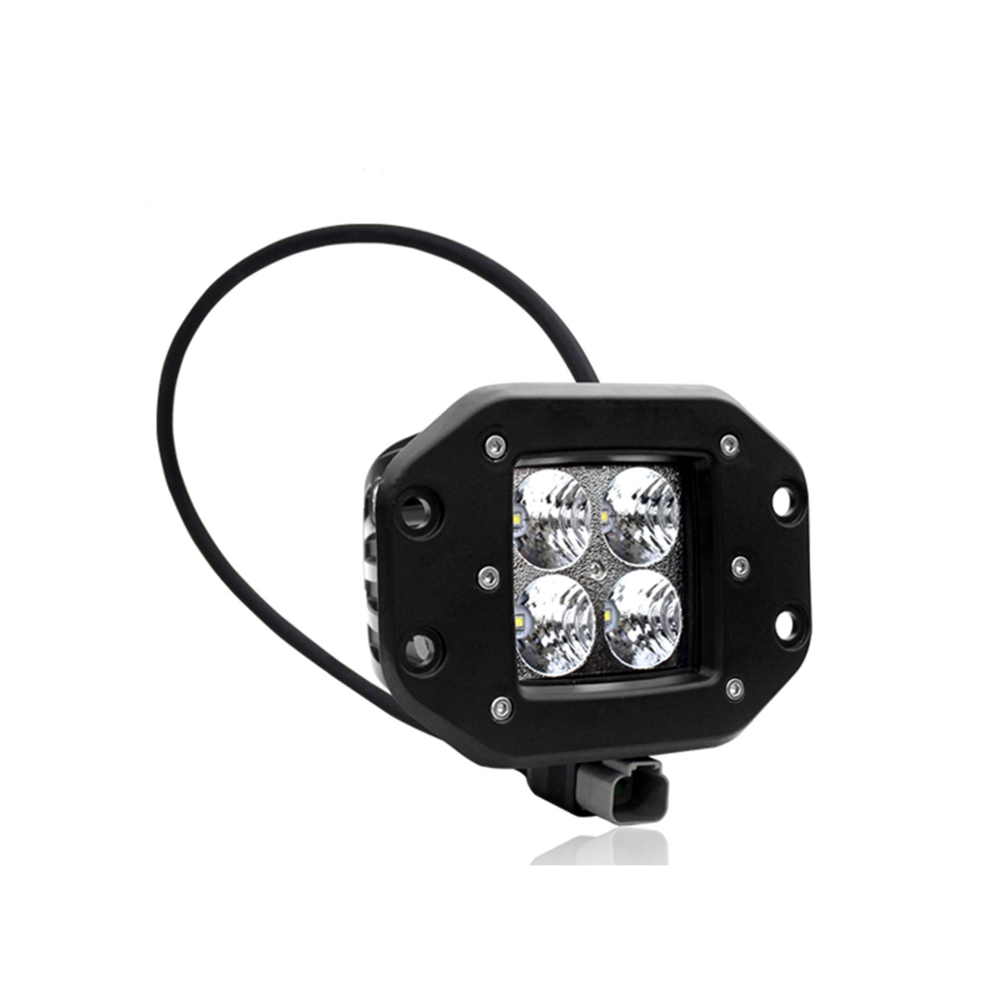 Black Horse Off Road LED 2 in. Cube Lights Clear Aluminum PLE4JB