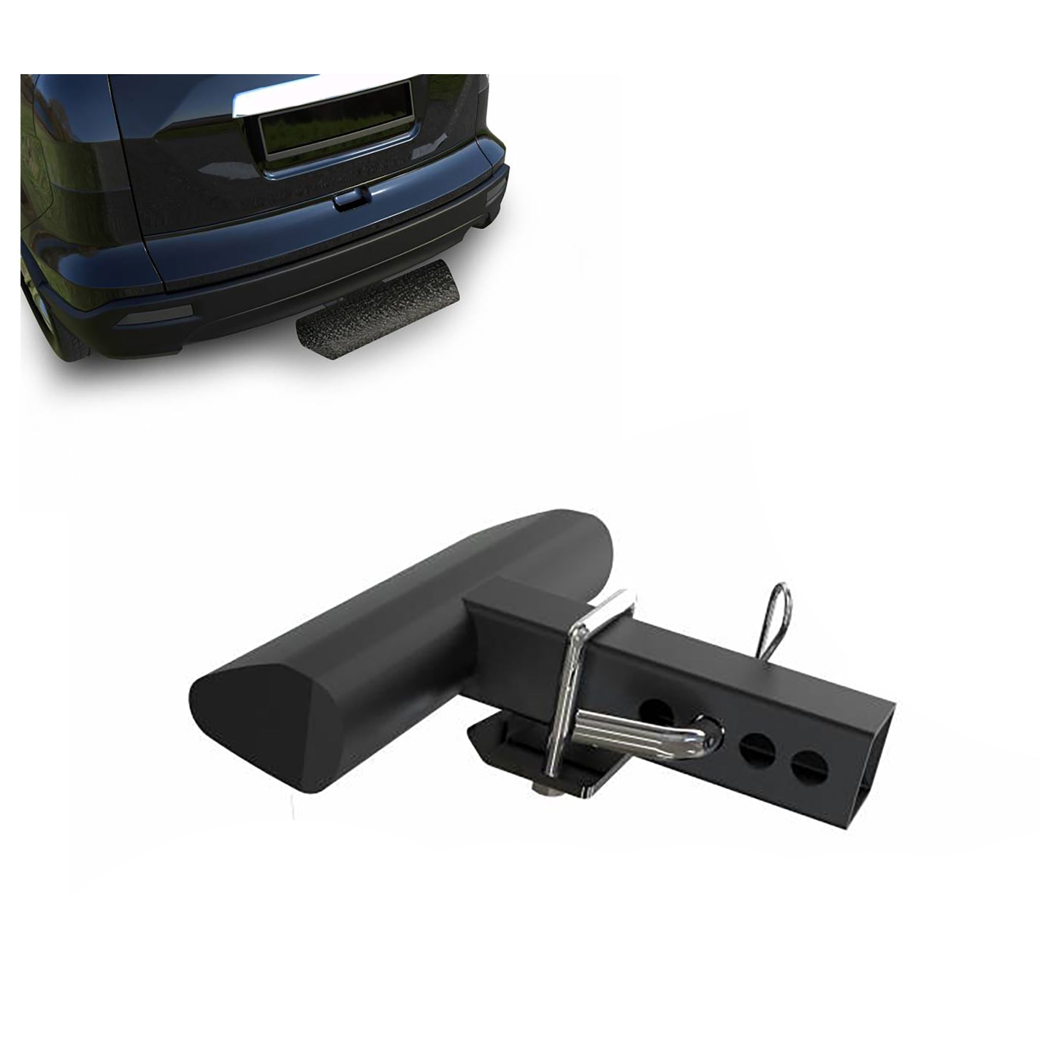 Black Horse Off Road Rear Hitch Step Textured Black Steel RAZ12T