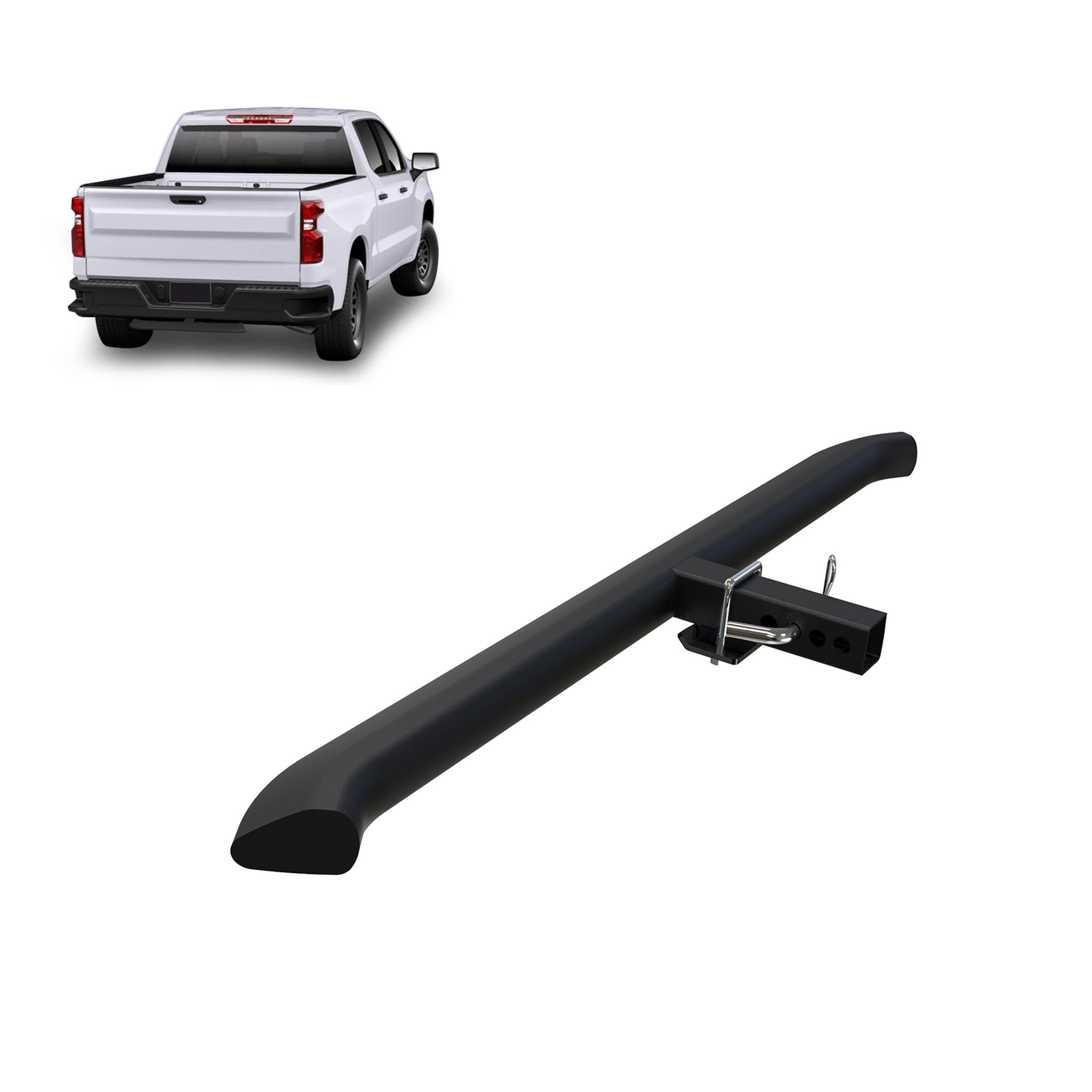 Black Horse Off Road Rear Hitch Step Black Steel RAZ48B