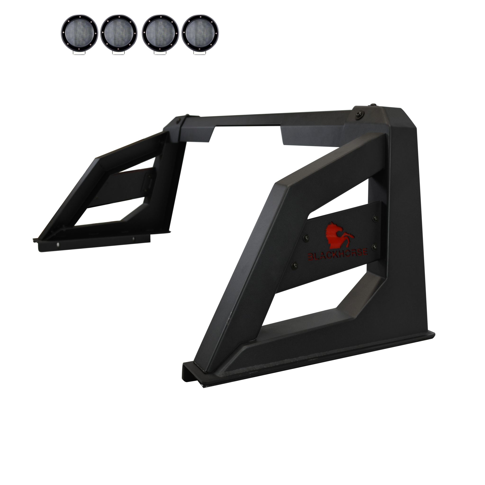 Black Horse Off Road Armour Roll Bar Kit Matte Black Steel RB-AR1B-PLFB