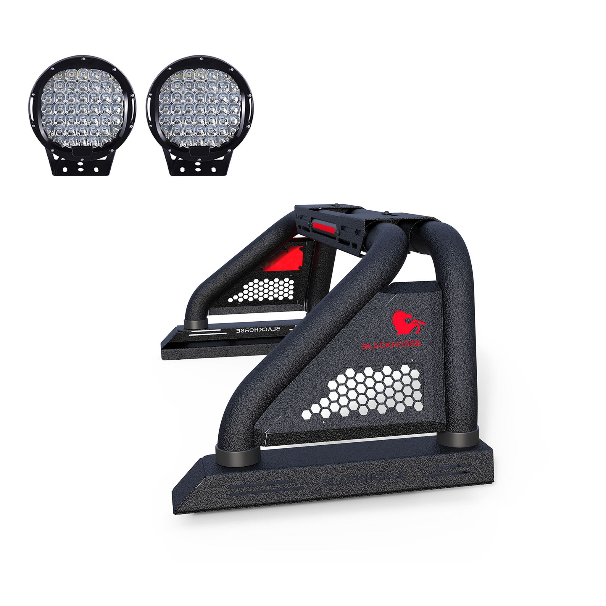 Black Horse Off Road Classic Pro Roll Bar Kit Textured Black Steel RB01MT-PL69B