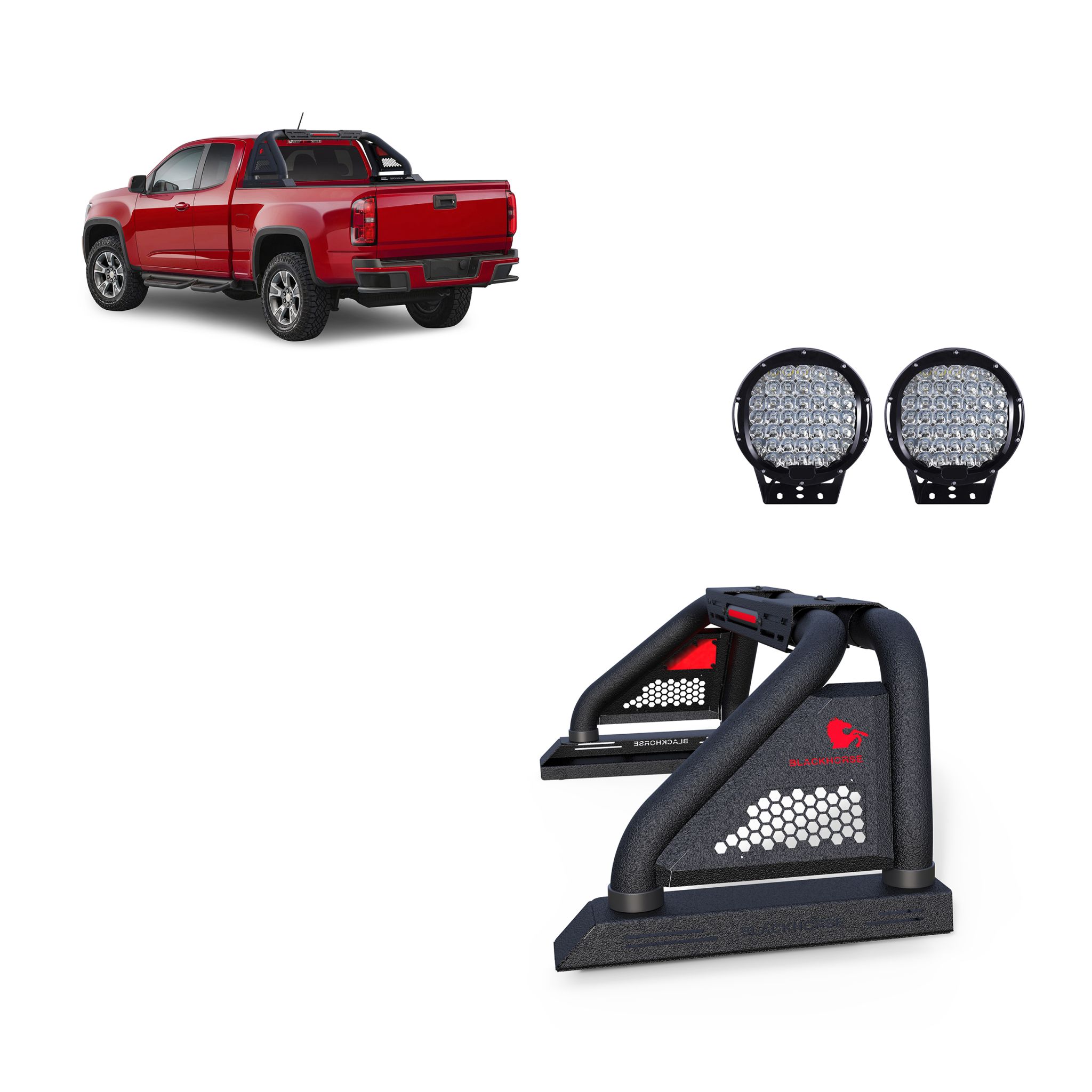 Black Horse Off Road Classic Pro Roll Bar Kit Textured Black Steel RB07MT-PL69B