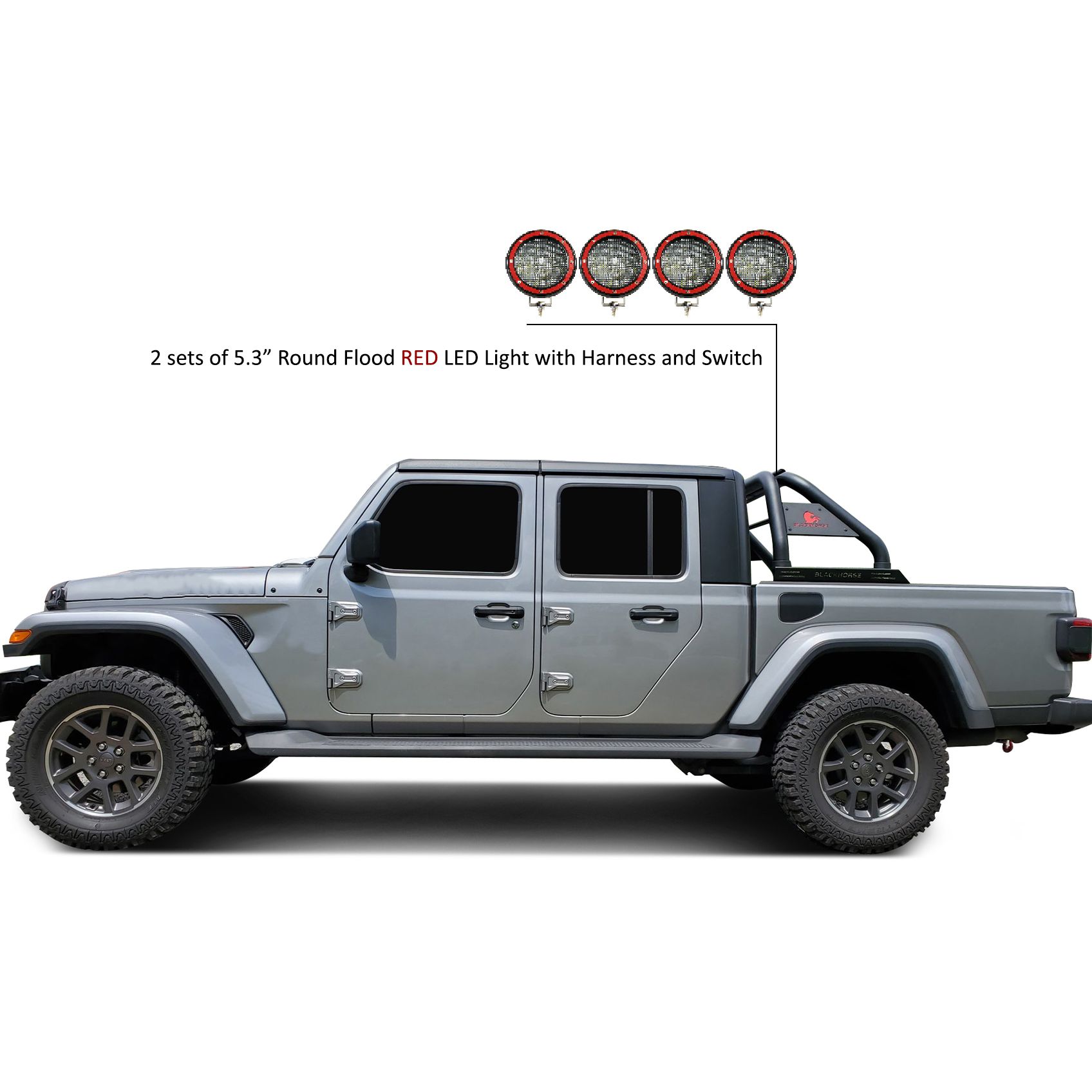 Black Horse Off Road Classic Roll Bar Kit Black Steel RB09BK-PLFR