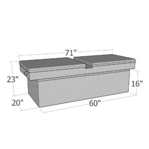 GXTX - RB157GW-BT - Gull Wing Lid Comm. Class Full Size - Xtra Deep - Black Texture Coat