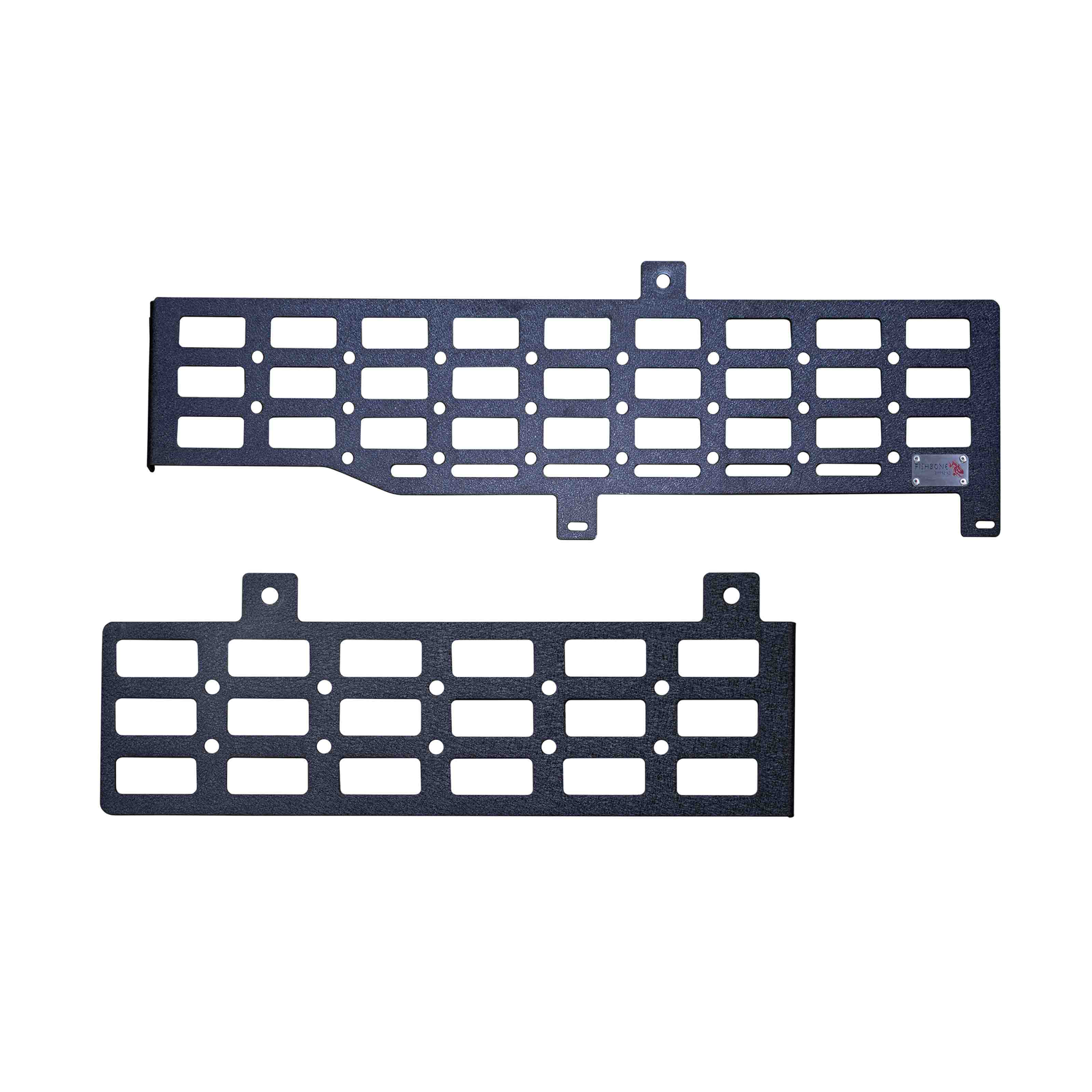 Black textured powder coat, 10-Gauge steel construction, Stainless Steel hardware