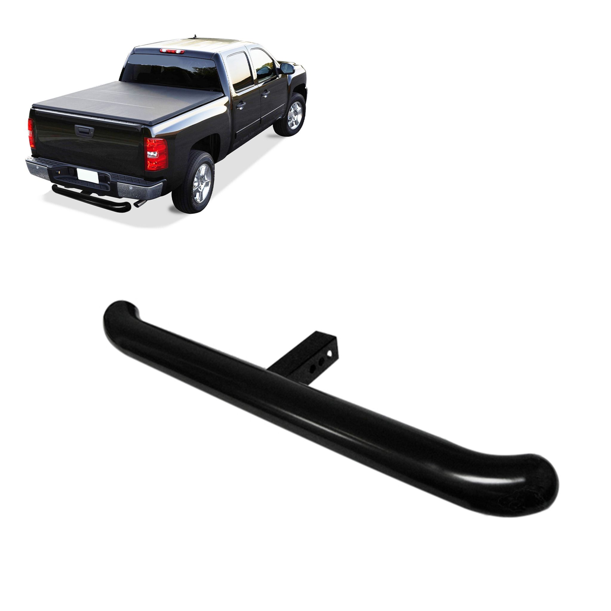 Black Horse Off Road Rear Bumper Protector Black Steel RBP1000A