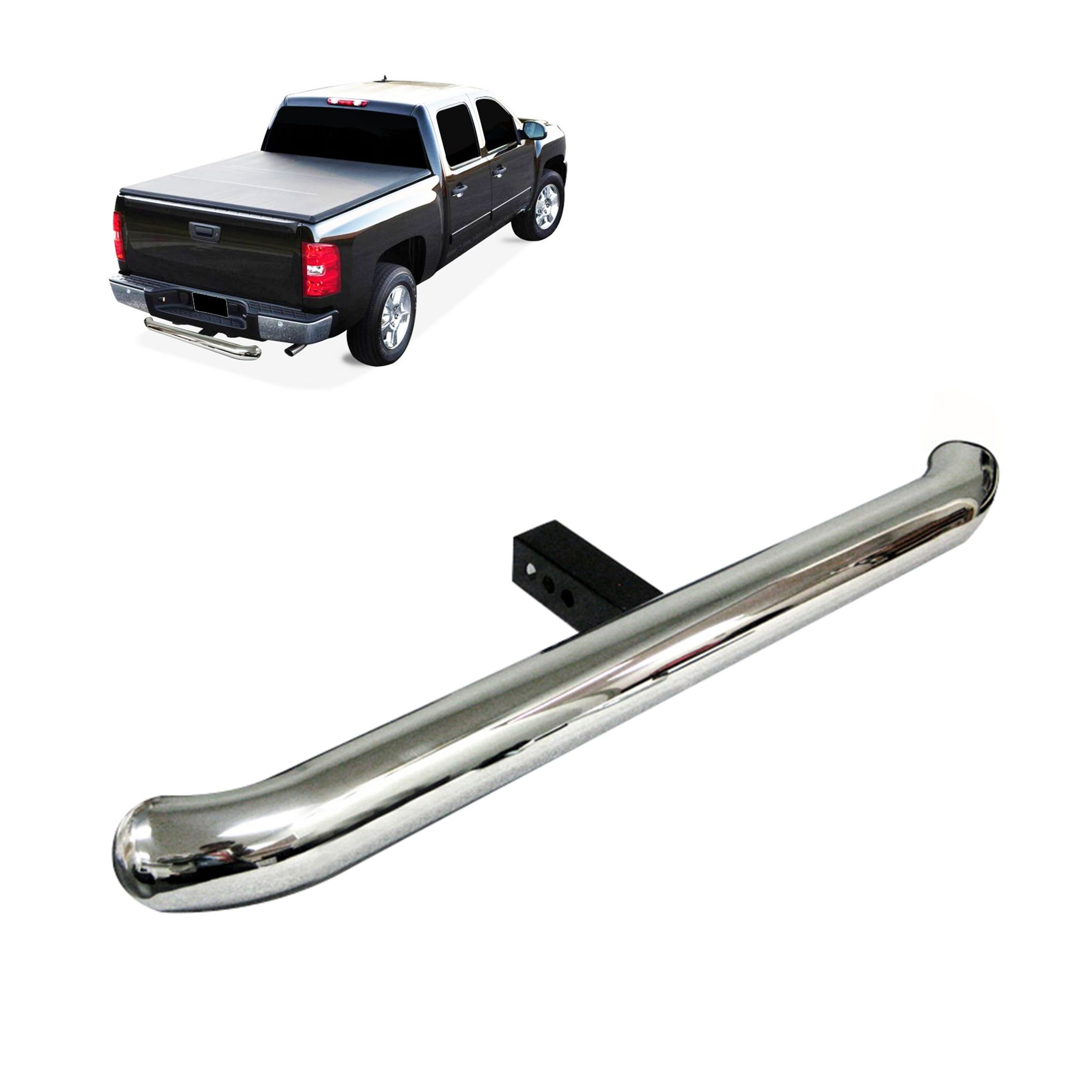 Black Horse Off Road Rear Bumper Protector Stainless Steel Stainless Steel RBP2000SS