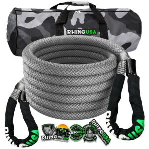RHINO USA KINETIC ENERGY RECOVERY ROPE (5/8" X 20') GRAY