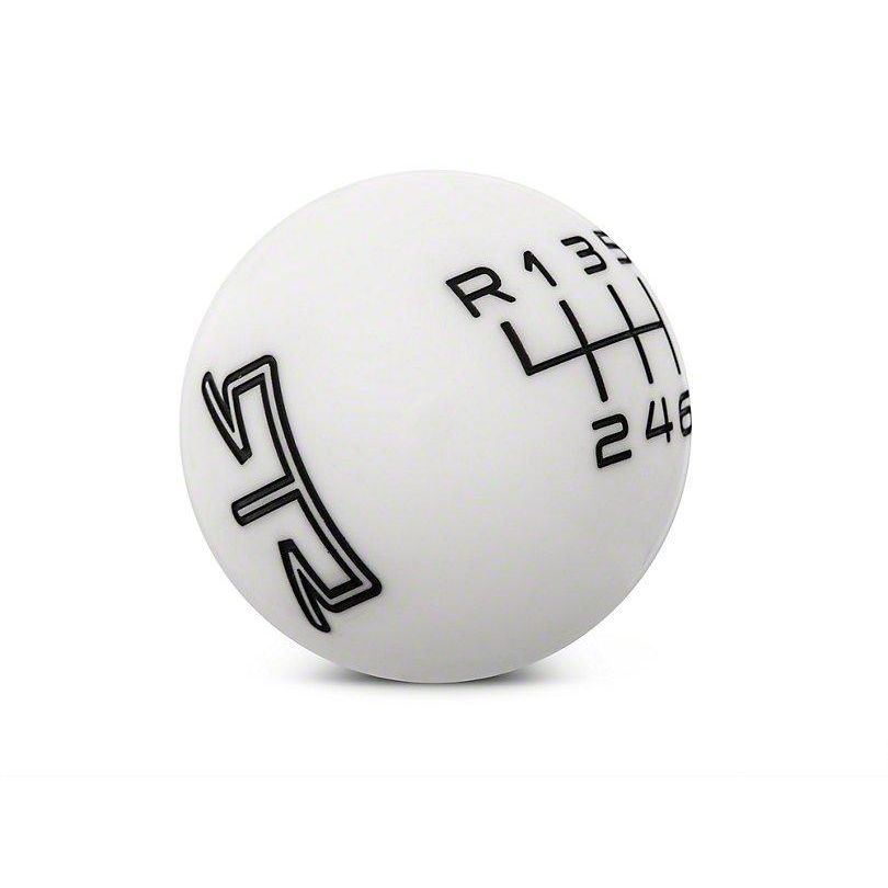 RTR White Shift Knob - Black Engraving (11-14 GT, V6)
