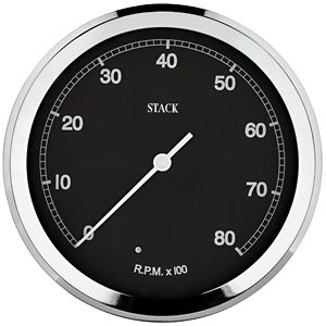 TACHOMETER, CLASSIC, 125MM, BLACK, 0-8K RPM