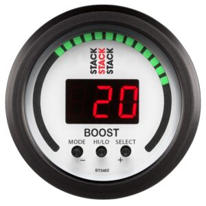 52MM BOOST CONTROLLER, -1 TO +2 BAR (-30INHG TO +30 PSI), STACK WHT