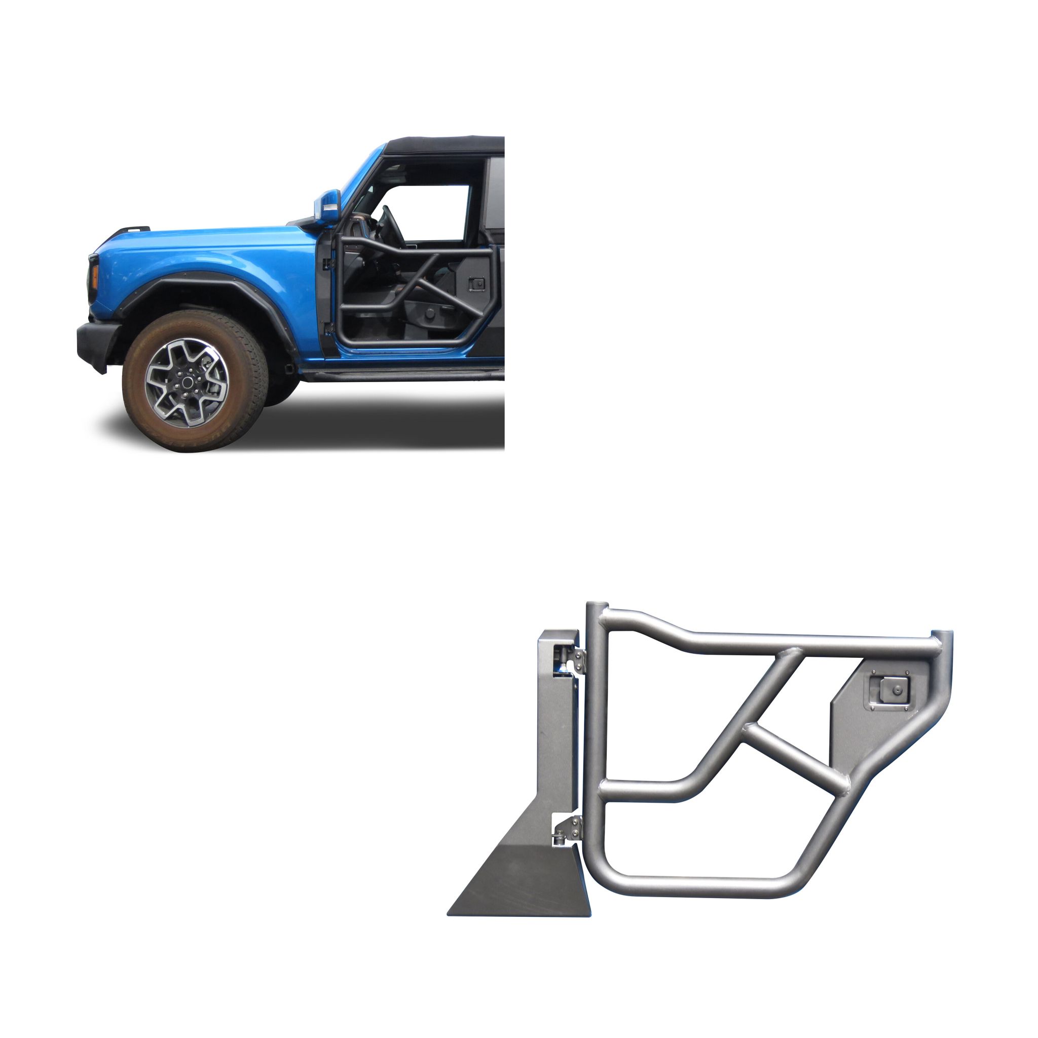 Black Horse Off Road Tubular Front Doors Metal Steel TFDFB21