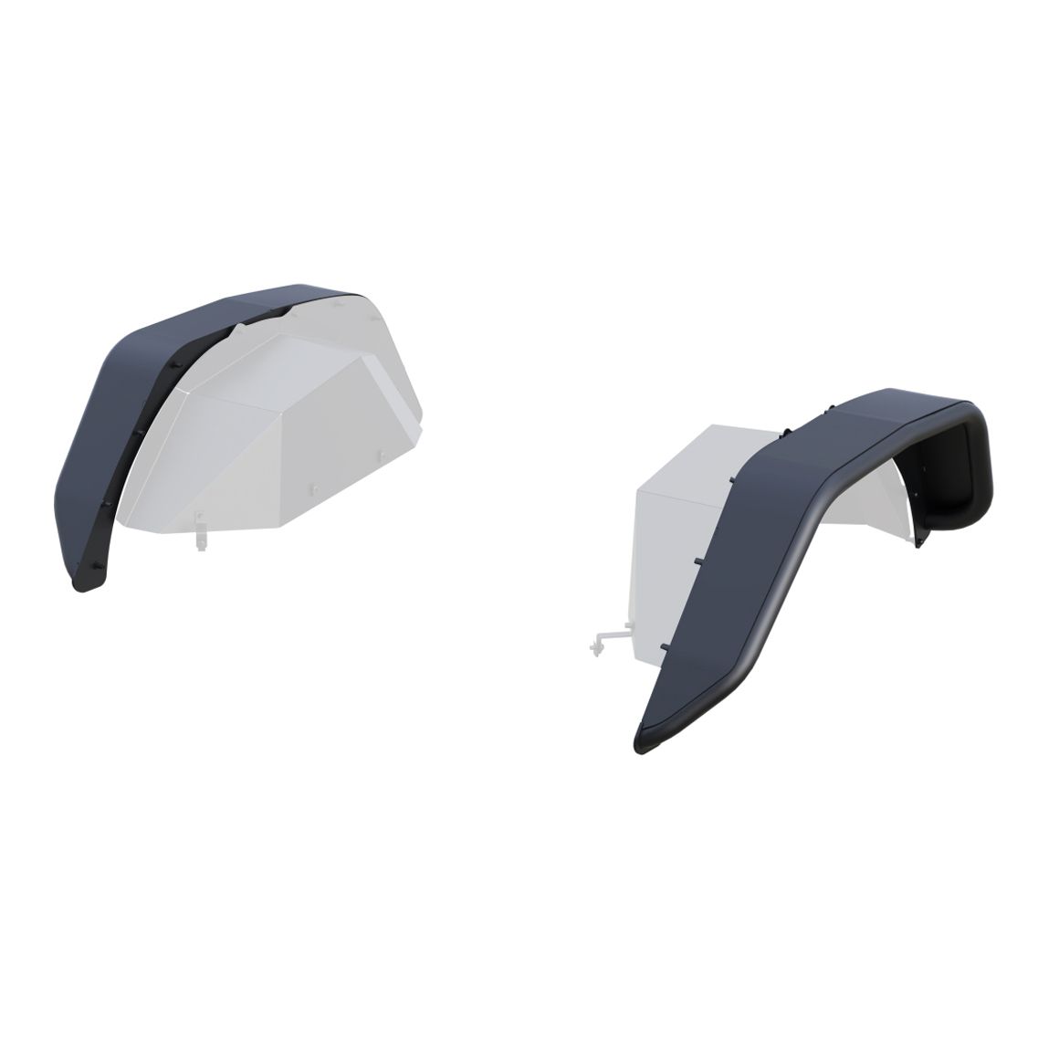 Black Horse Off Road Tubular Rear Fender Flares Matte Black Steel TFFG20R