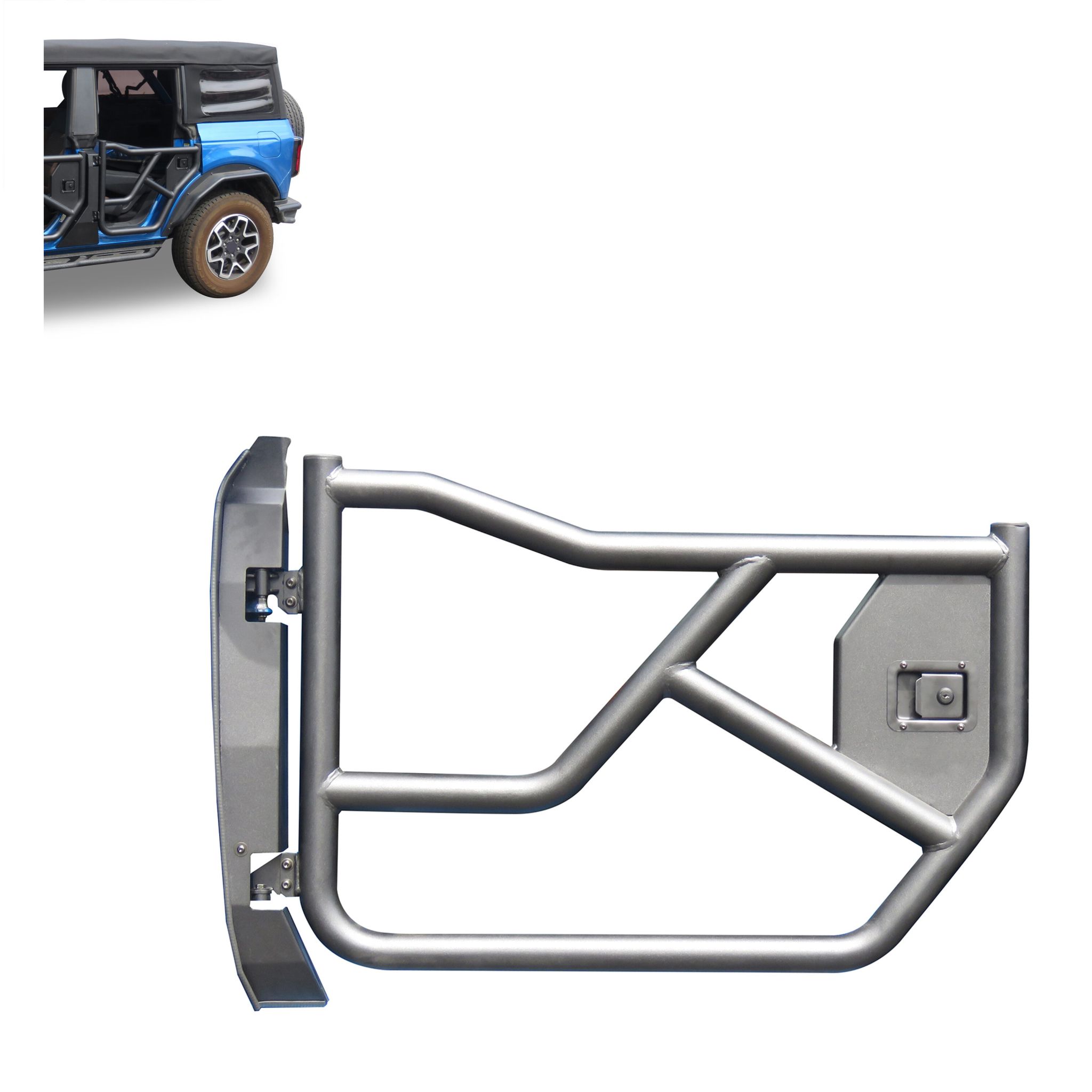 Black Horse Off Road Tubular Rear Doors Metal Steel TRDFB21