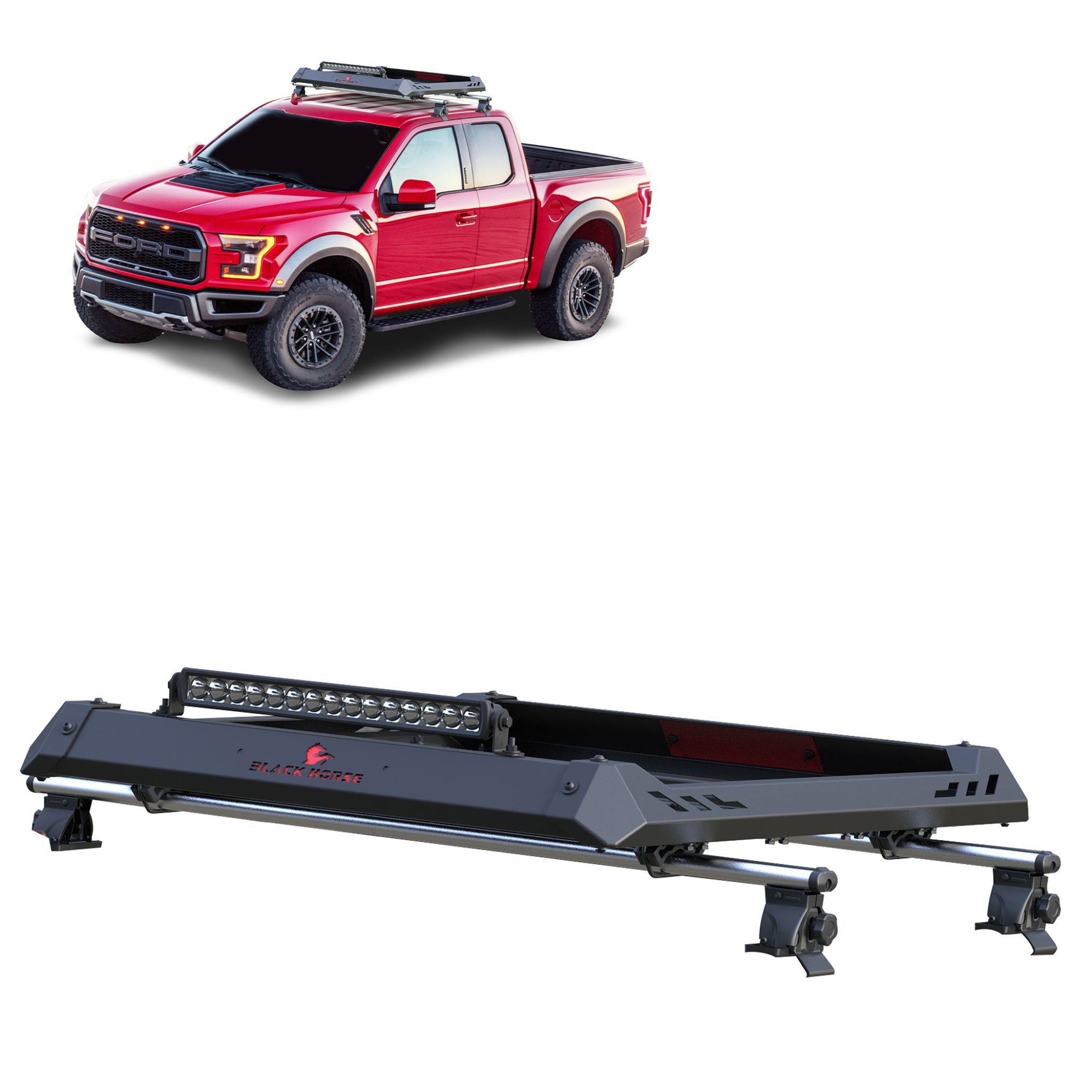 Black Horse Off Road Traveler Roof Rack Silver Aluminum TRRB160S