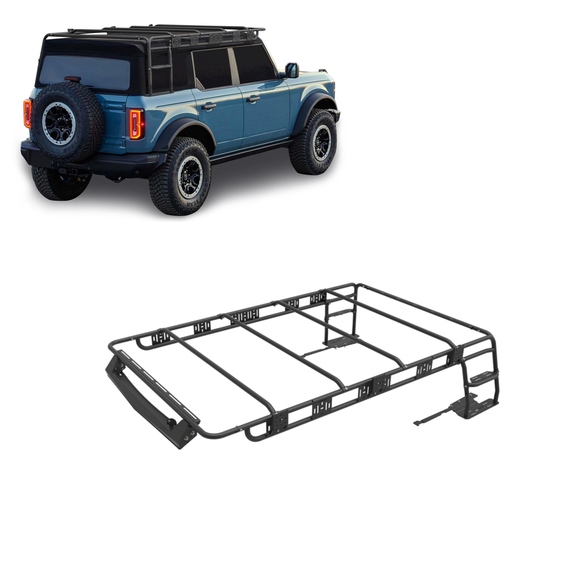 Black Horse Off Road Traveler Roof Rack Black Aluminum TRRFB21