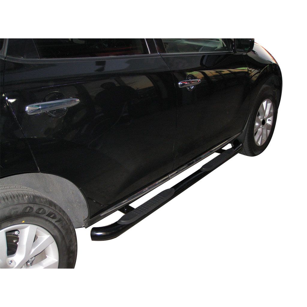 3in Round Side Steps Black Powdercoat