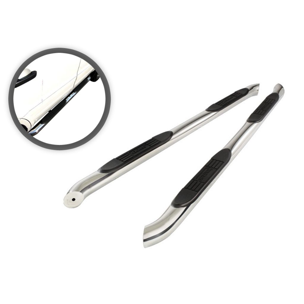 3in Round Side Steps Stainless Steel